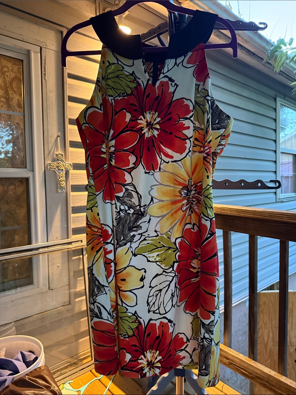 NWoT Kim Rogers women’s size 18 sleeveless dress, zip back colorful 42” lon